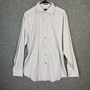 Paul Smith London Two Fold Cotton Italy Mens Button Up Dress Shirt Size 16.5 42